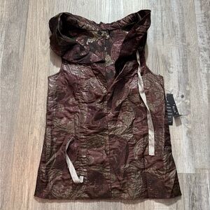 Elegant Metallic Jacquard Sleeveless  Top by 2 Rych b. - Lightweight fronds